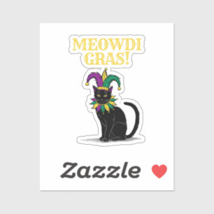 Sticker de chat Mardi Gras, Funny Meowdi Gras Pint