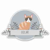 Sticker de chat personnalisé Vinyl - Nom de votre  (Devant)