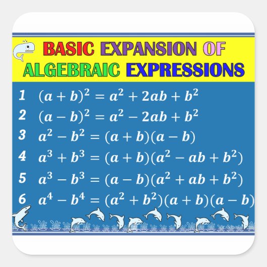 Sticker de classe en mathématiques algèbre - Océan (Devant)