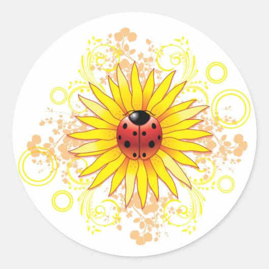 Sticker de coccinelle et de tournesol (Devant)