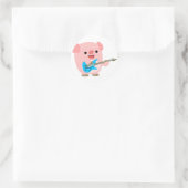 Sticker de cochon de dessin mignon Rockin (Sac)