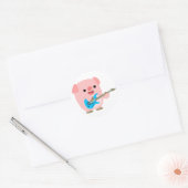 Sticker de cochon de dessin mignon Rockin (Enveloppe)