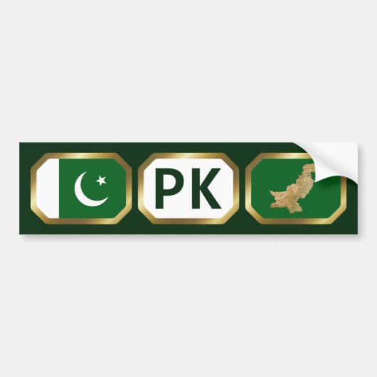Sticker de code de la carte du drapeau pakistanais (Devant)