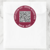 Sticker de code QR avec texte personnalisé Choisir (Sac)