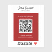 Sticker de code QR pour le menu Red Restaurant (Feuille)