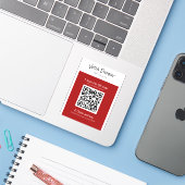 Sticker de code QR pour le menu Red Restaurant (Ordinateur portable avec iPhone)