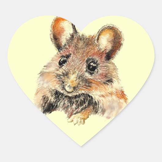 Sticker de coeur animal de petite souris (Devant)