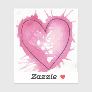 Sticker de coeur aquarelle