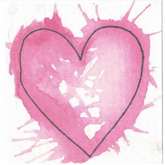 Sticker de coeur aquarelle (Devant)