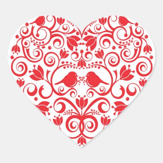 Sticker de coeur avec Inséparables (Devant)