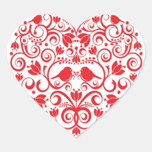 Sticker de coeur avec Inséparables