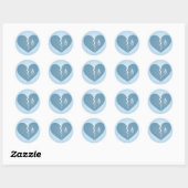 Sticker de coeur bleu cassé (Feuille)