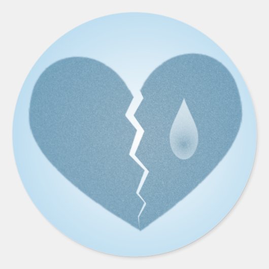 Sticker de coeur bleu cassé (Devant)