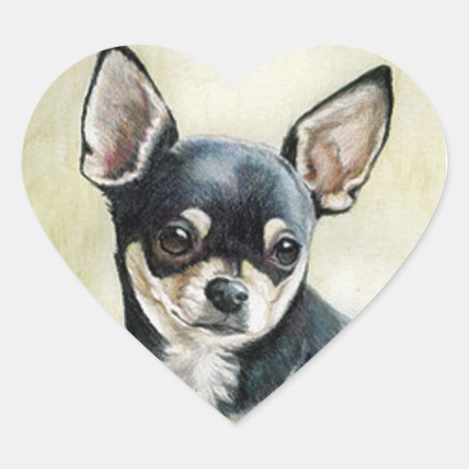 Sticker de coeur du Chihuahua (Devant)