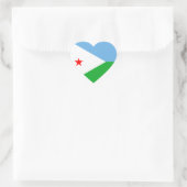Sticker de coeur du drapeau de Djibouti (Sac)