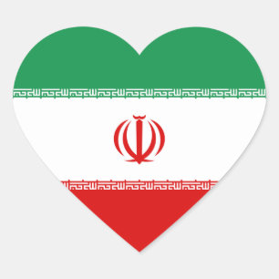 Sticker de coeur du drapeau iranien