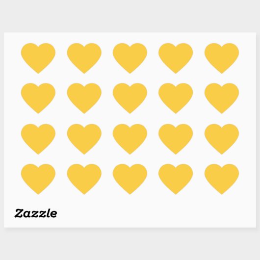 Sticker de coeur jaune soleil (Feuille)