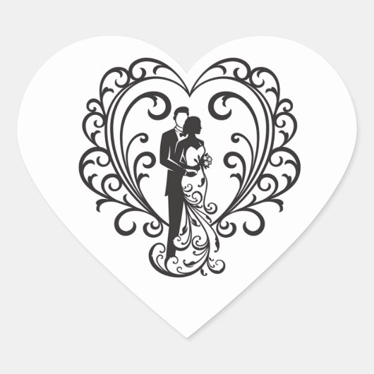 Sticker de coeur mariage Couple (Devant)