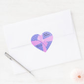 Sticker de coeur Polka violet et blanc (Enveloppe)