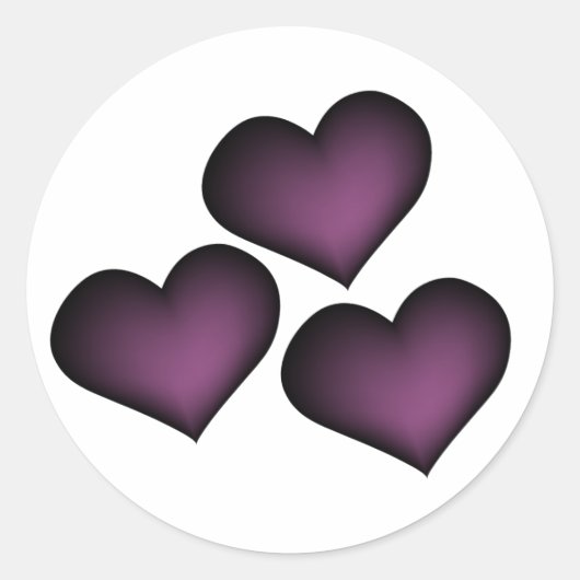 Sticker de coeur pourpre foncé (Devant)