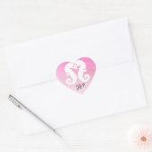 Sticker de coeur rose et blanc pour hippocampes (Enveloppe)