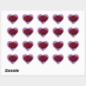 Sticker de coeur rose rouge (Feuille)