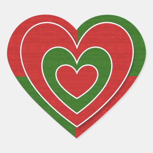 Sticker de coeur vert et rouge (Devant)