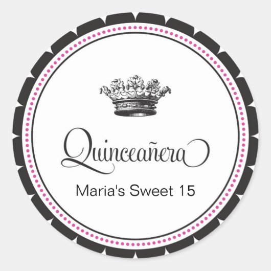 Sticker de coing Quinceanera 15e anniversaire (Devant)