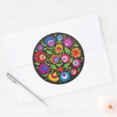 Sticker de composition du folklore polonais rond (Enveloppe)