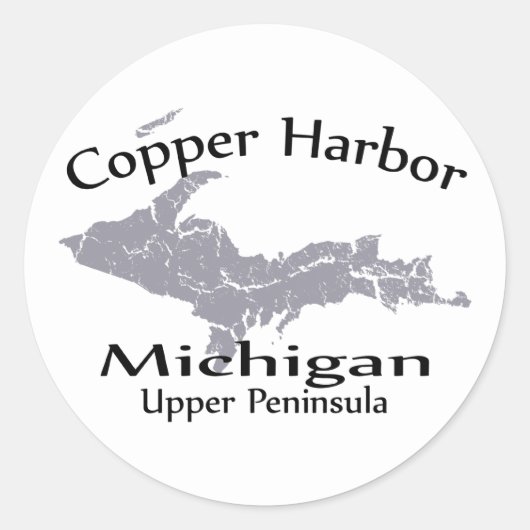Sticker de conception de carte Copper Harbour Mich (Devant)