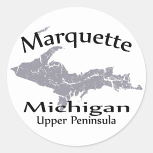 Sticker de conception de carte Marquette Michigan