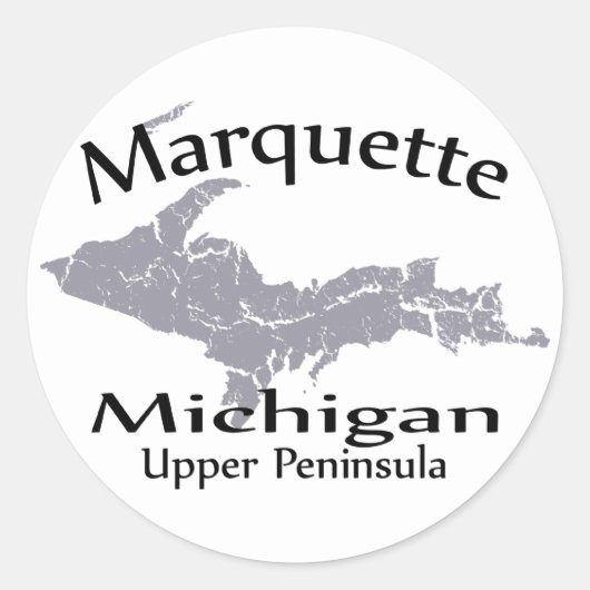 Sticker de conception de carte Marquette Michigan (Devant)