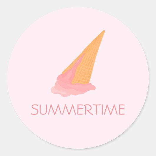 sticker de conception de cône de crème glacée rose (Devant)