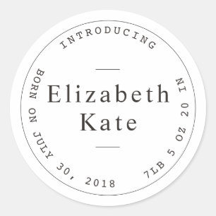 Sticker de conception de timbre simple faire-part 