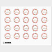 Sticker de confirmation de florale rose (Feuille)