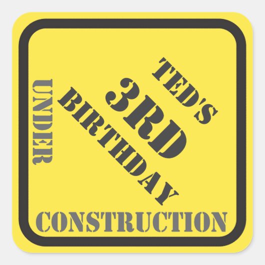 Sticker de construction d'anniversaire (Devant)