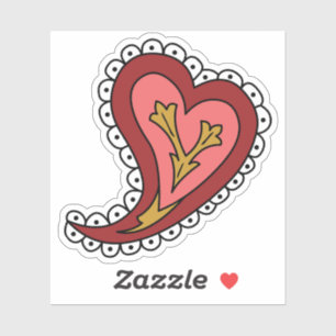 Sticker de contour cardiaque Paisley
