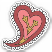 Sticker de contour cardiaque Paisley (Devant)