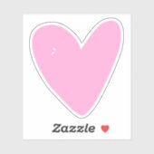Sticker de contour de coeur rose chaud (Feuille)