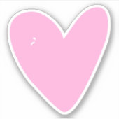 Sticker de contour de coeur rose chaud (Devant)