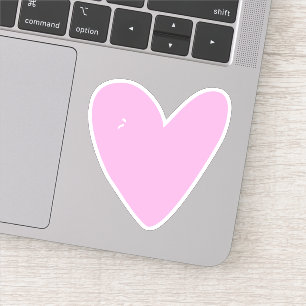 Sticker de contour de coeur rose chaud