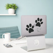 Sticker de contour de design Empreintes de pattes (Ordinateur portable sur le bureau)