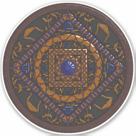 Sticker de contour de Libra Mandala (Devant)