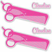 Sticker de contour de nom miroir coiffeur (Devant)