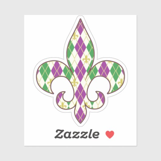 Sticker de contour Jacquard Mardi Gras (Feuille)