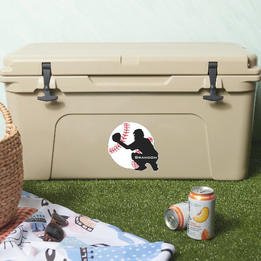 Sticker de contours de conception de base-ball Cat (Glacière)