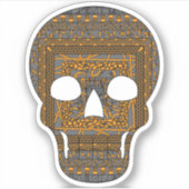 Sticker de contours du crâne d'Halloween (Devant)