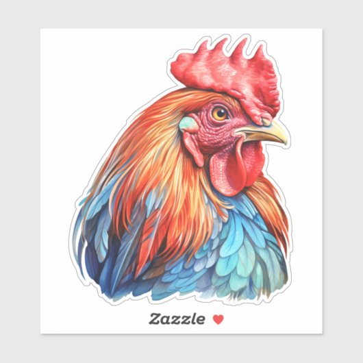 Sticker de coq (Feuille)
