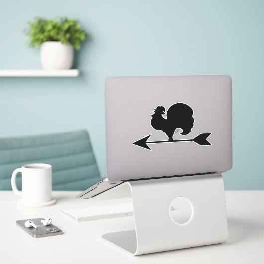 Sticker de coq (Ordinateur portable sur le bureau)