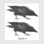 Sticker de Corbeau d'oiseaux noirs (Feuille)